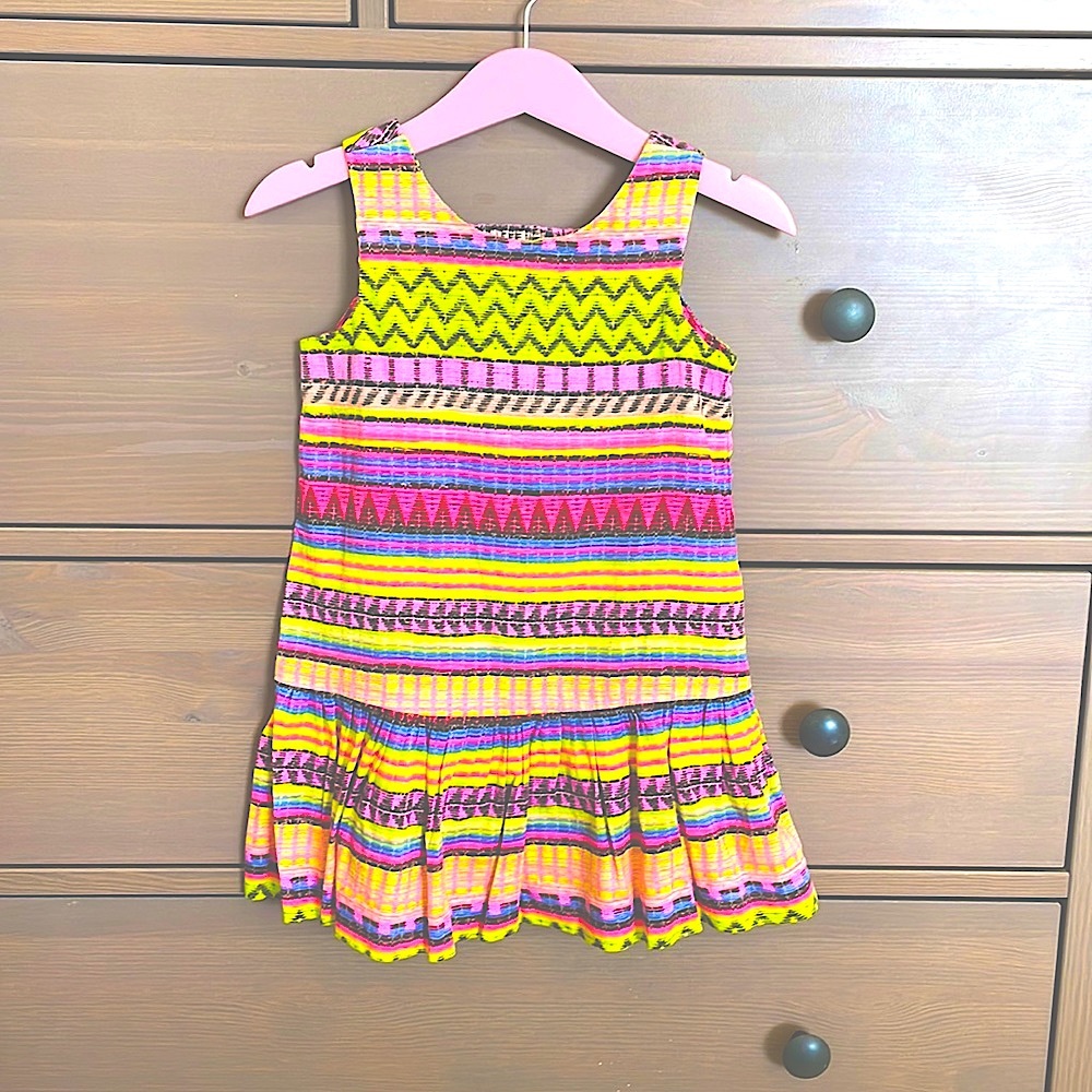 ♥️Milly Minis tribal print Neon party dress size 3